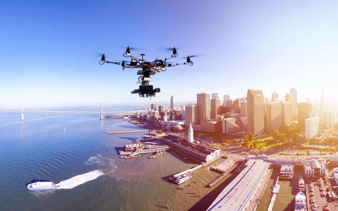 drone cityscape